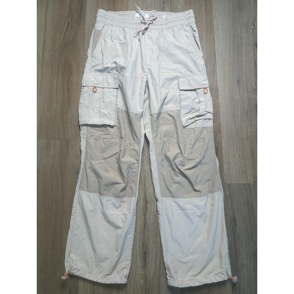Pacsun Men's Medium Lightweight Beige Cargo Drawstring Elastic Band Pants